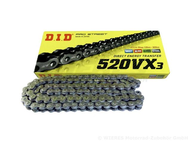 DID  Kette 520 VX3 X- Ring 120 B&B  (Schwarz/Schwarz) Kette 