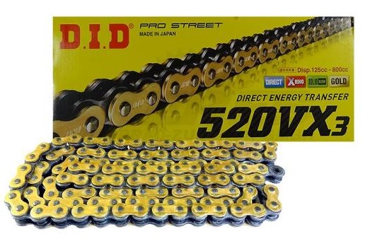 DID  Kette 520 VX3 X- Ring 120 G&B  (Gold/Schwarz) Kette